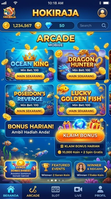 Galeri pratinjau visual hokiraja build APK resmi terbaru